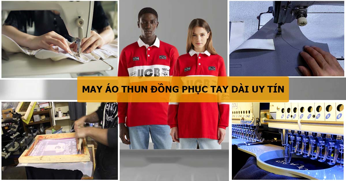 Áo thun đồng phục dài tay nam nữ có cổ, in logo cho doanh nghiệp, tổ chức, trường học,..