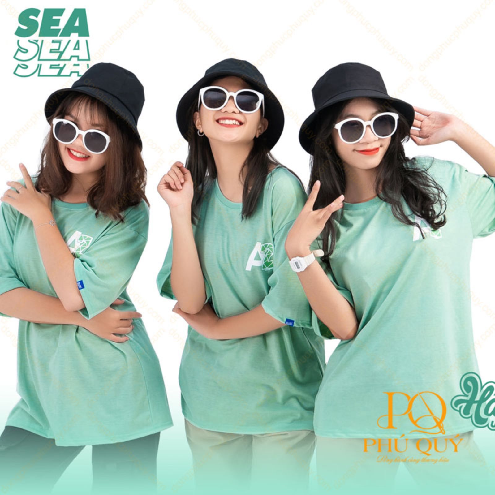 Áo thun đồng phục học sinh lớp a2 màu xanh