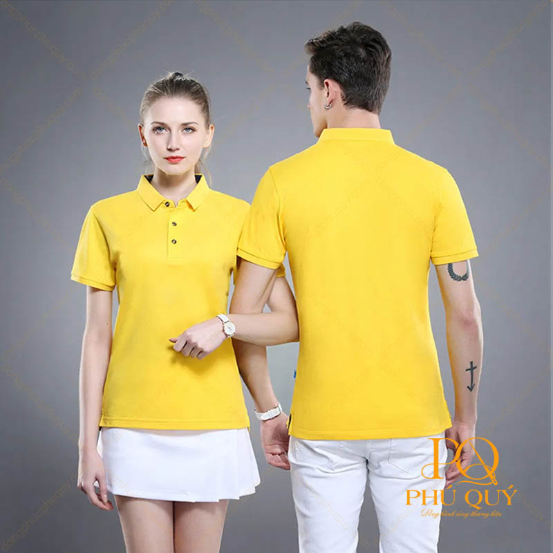 Áo thun đồng phục màu vàng PQ50 năng động, trẻ trung, thu hút sự chú ý và tạo ấn tượng mạnh mẽ cho thương hiệu