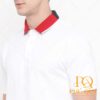 Áo đồng phục công ty trắng cổ đỏ