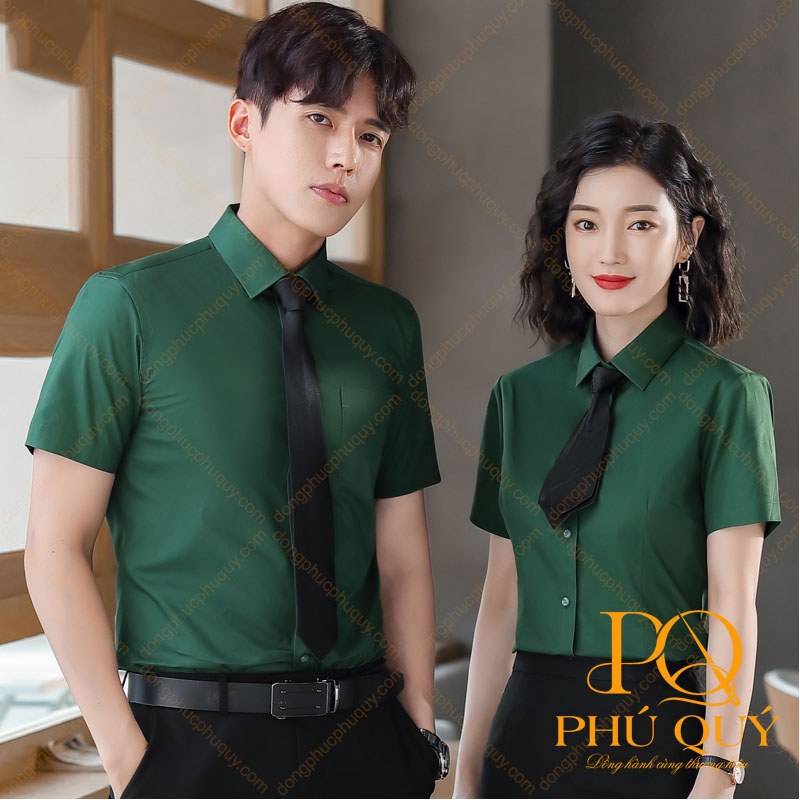 Đồng phục công sở sơ mi xanh PQ70
