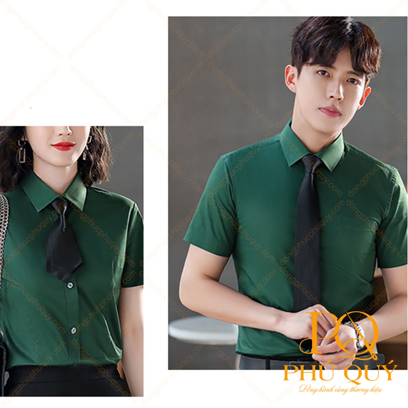 Đồng phục công sở sơ mi xanh PQ70