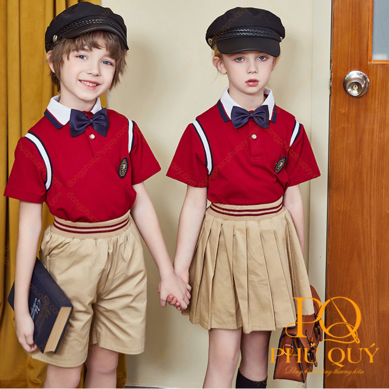 Đồng phục học sinh cấp 1 màu đỏ