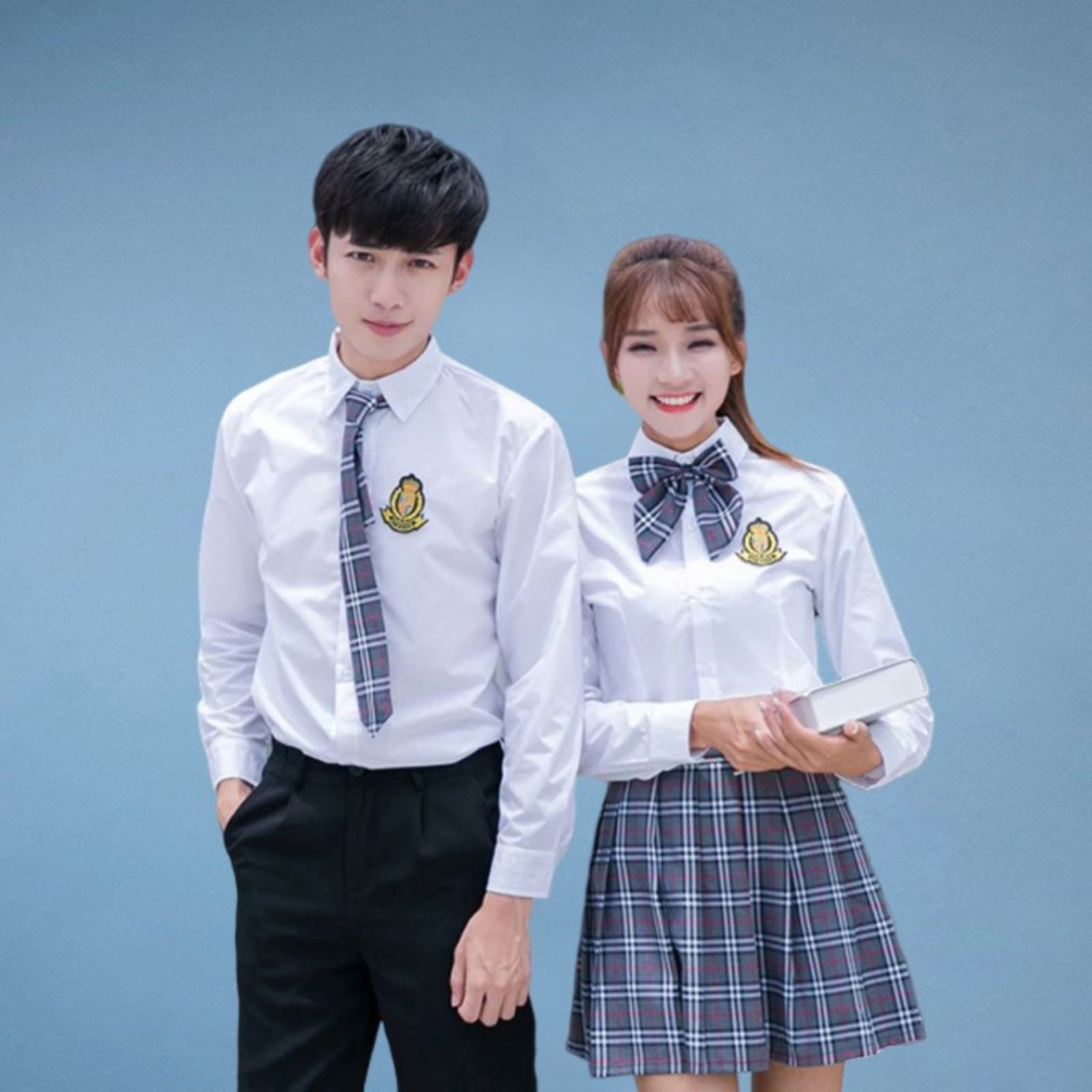 Đồng phục học sinh cấp 2 họa tiết caro