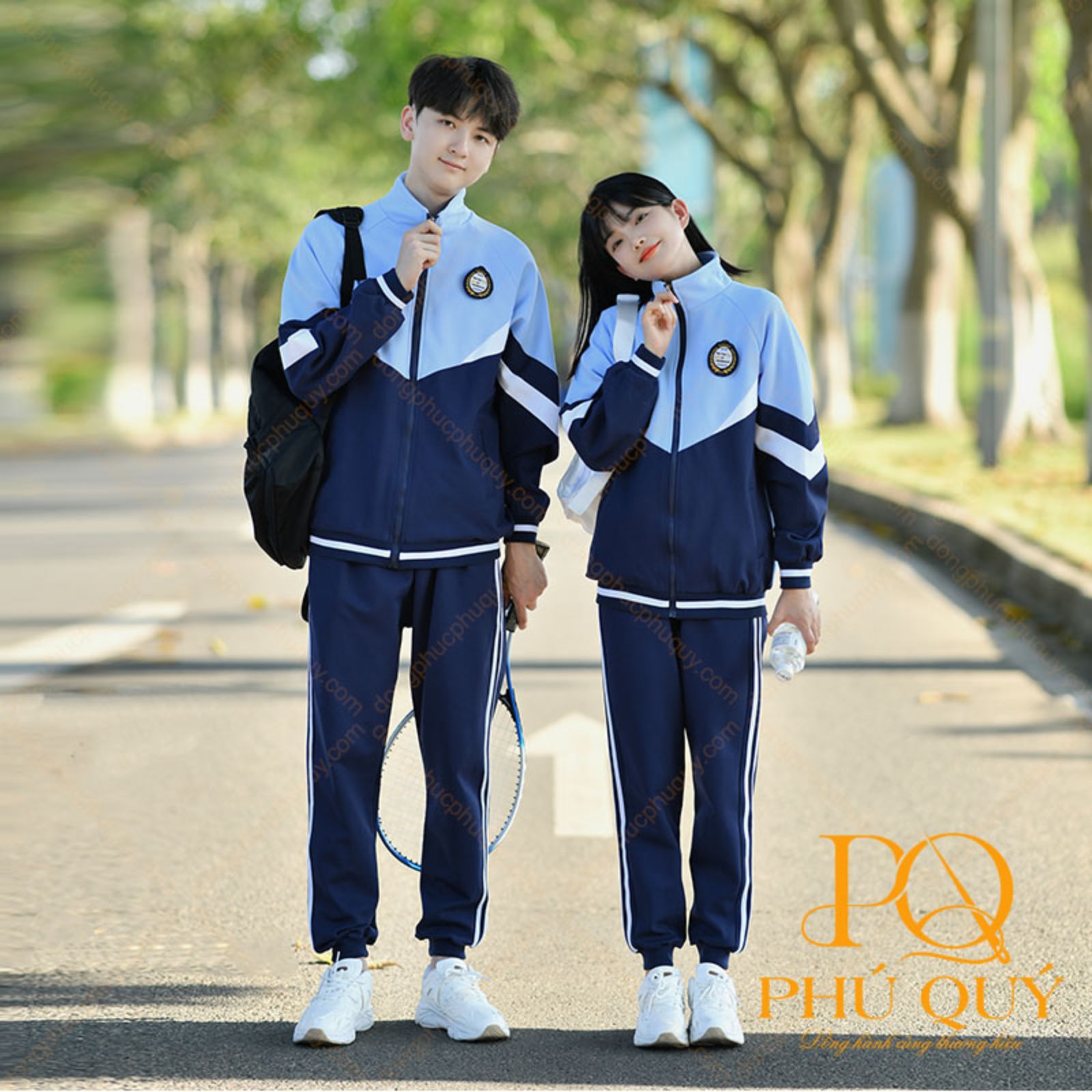 Đồng phục học sinh cấp 3 cổ đứng quần bó chun
