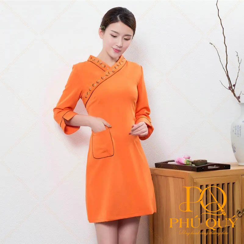 Đồng phục spa màu cam