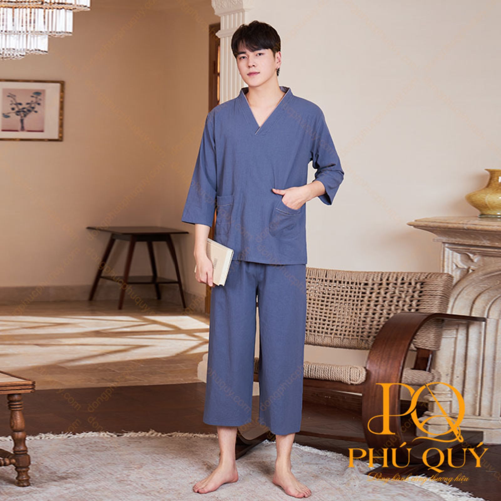 Đồng phục bệnh nhân cổ áo chữ V
