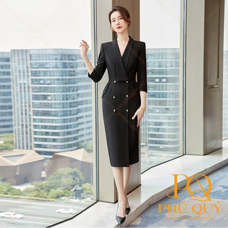 Đồng phục công sở váy liền PQ14