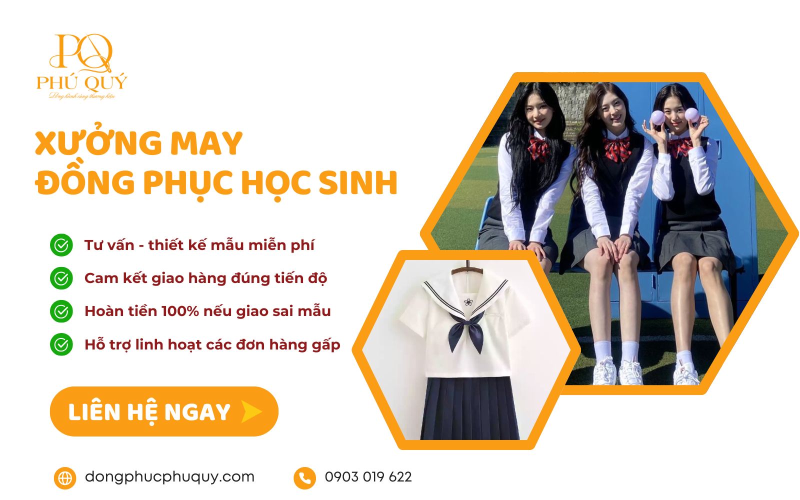 May đồng phục học sinh tại Đồng phục Phú Quý