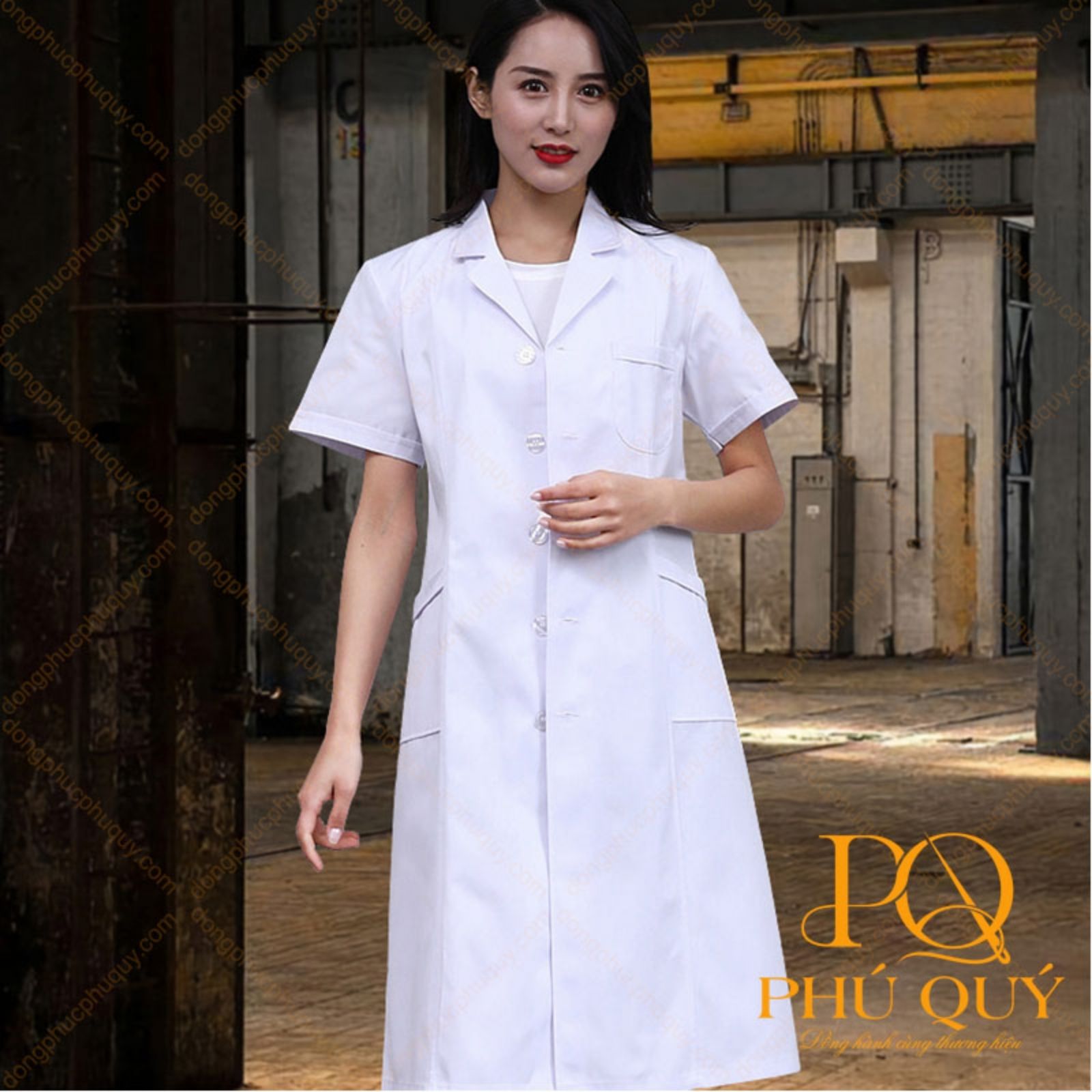 đồng phục áo bác sĩ nữ ngắn tay