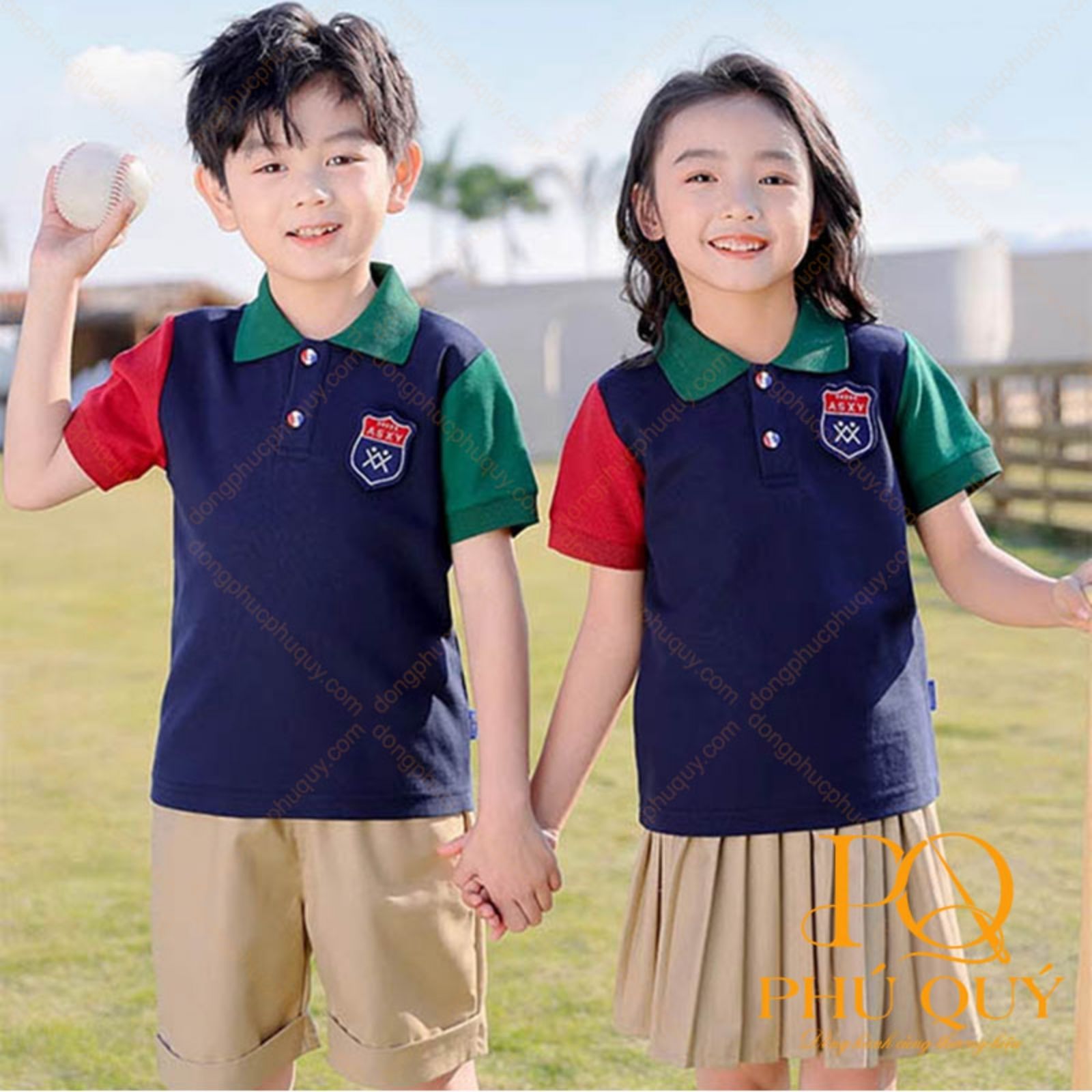 quần áo đồng phục mầm non đẹp cổ bẻ