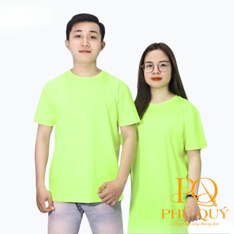 Mẫu đồng phục áo thun cotton lạnh in logo cổ tròn cho thợ may