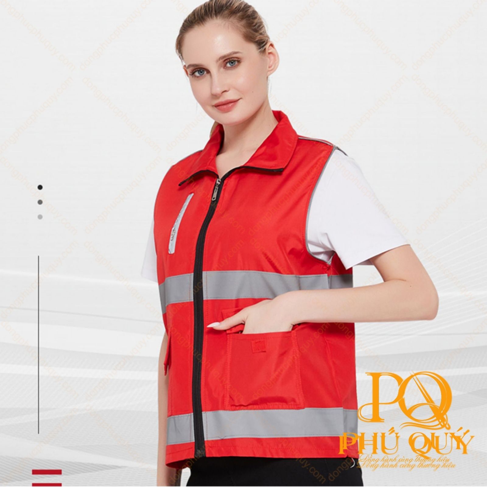 áo gile bảo hộ lao động phản quang màu bạc áo gile bảo hộ lao động phản quang màu bạc