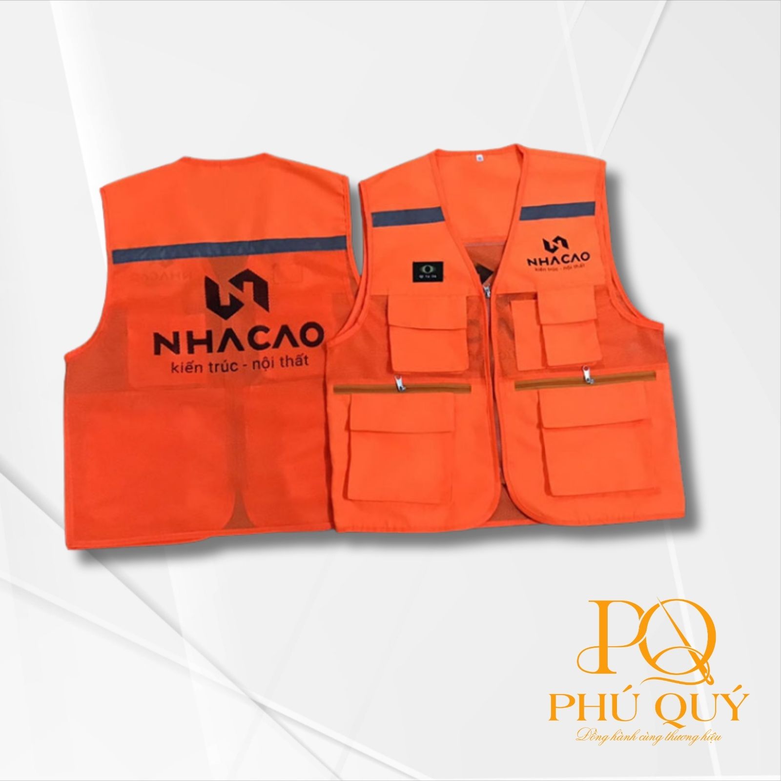 áo gile bảo hộ lưới in logo vải kaki áo gile bảo hộ lưới in logo vải kaki