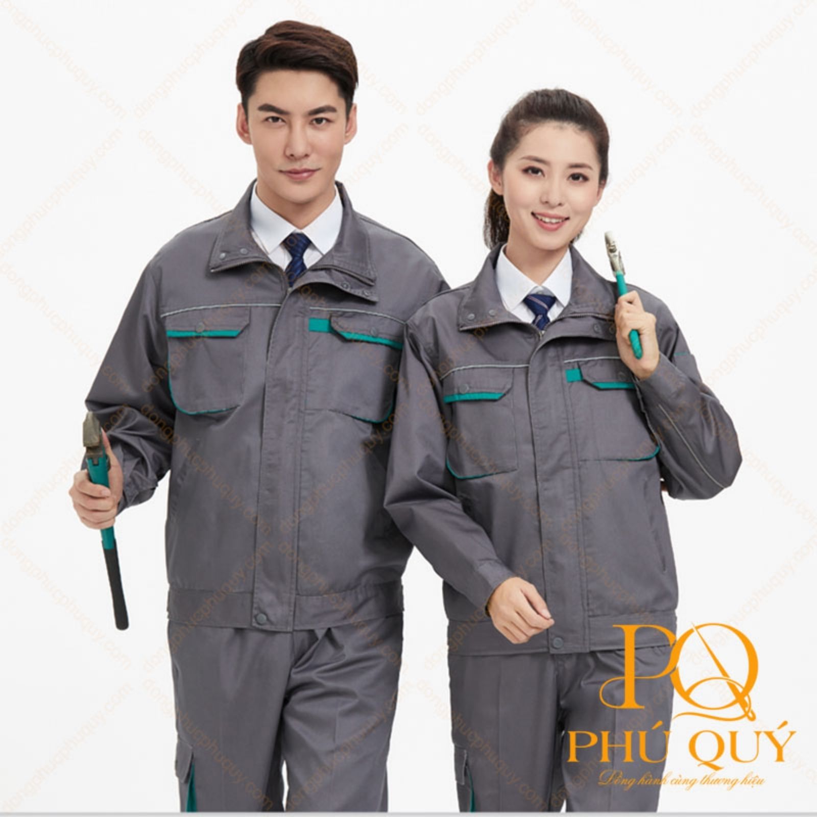 Đồng phục áo công nhân ngành hóa chất có cổ, an toàn và chuyên nghiệp