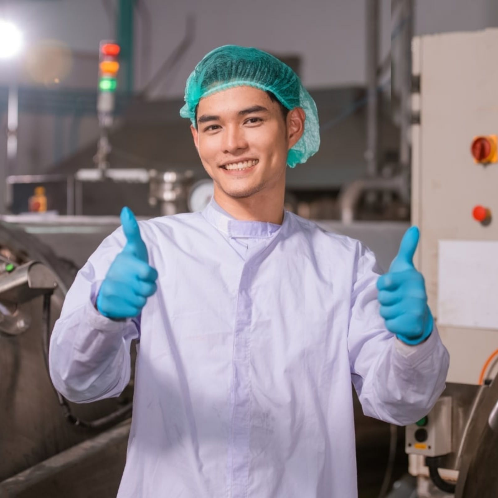 Mẫu đồng phục công nhân thực phẩm tay dài bo gọn