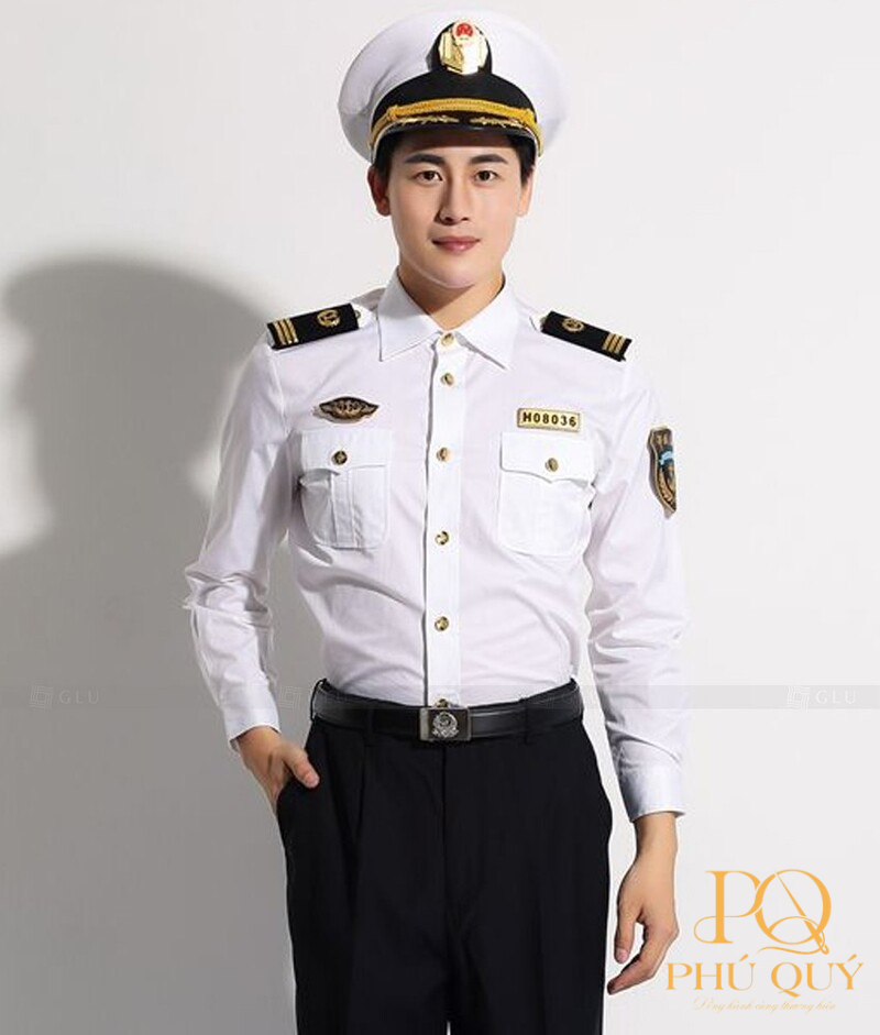 Mẫu đồng phục cho bảo vệ màu trắng