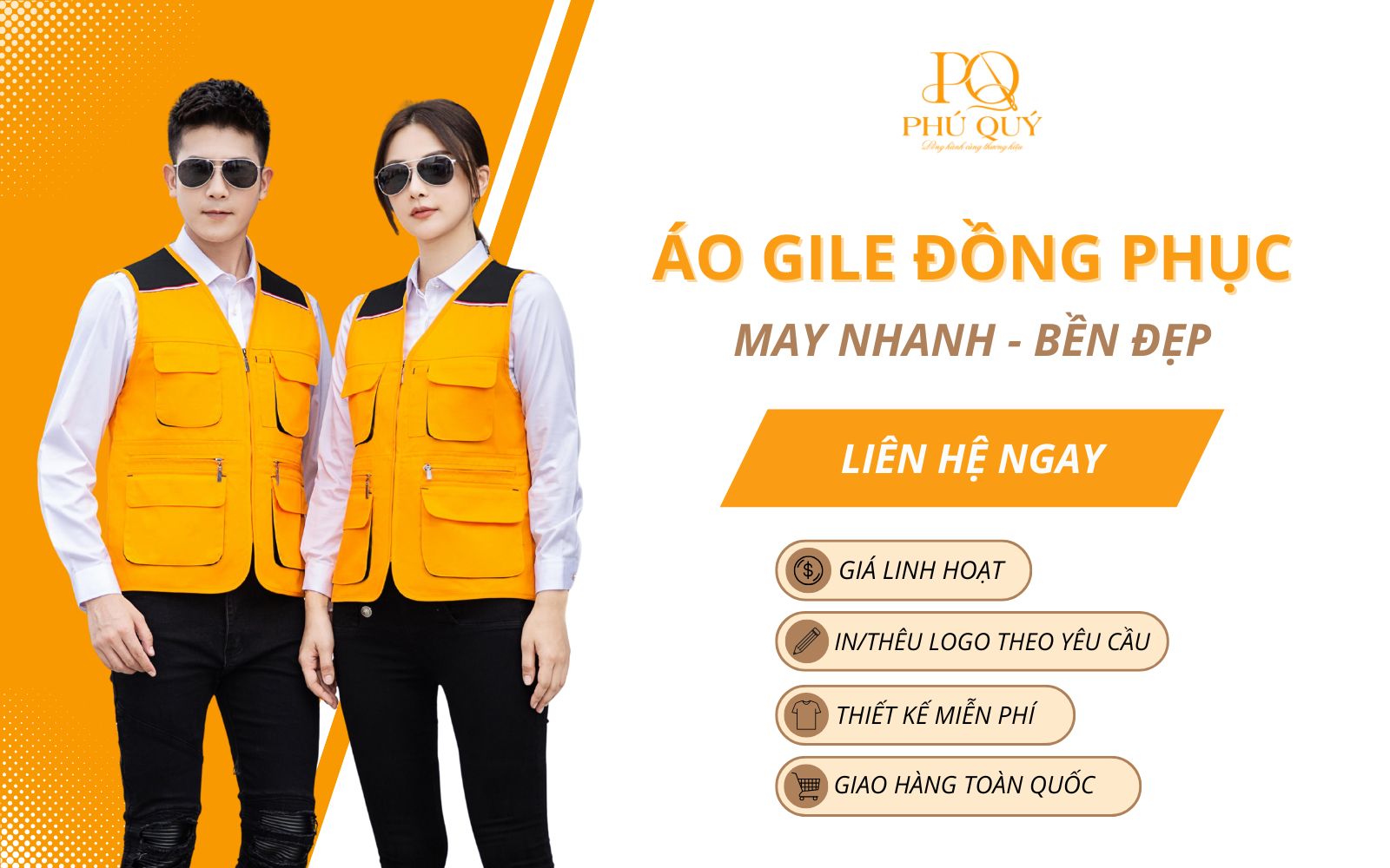 Đồng phục Phú Quý – Xưởng may áo gile bảo hộ cho công ty theo yêu cầu