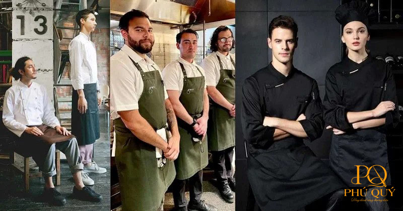 đồng phục nhân viên phục vụ nhà hàng tạo dề