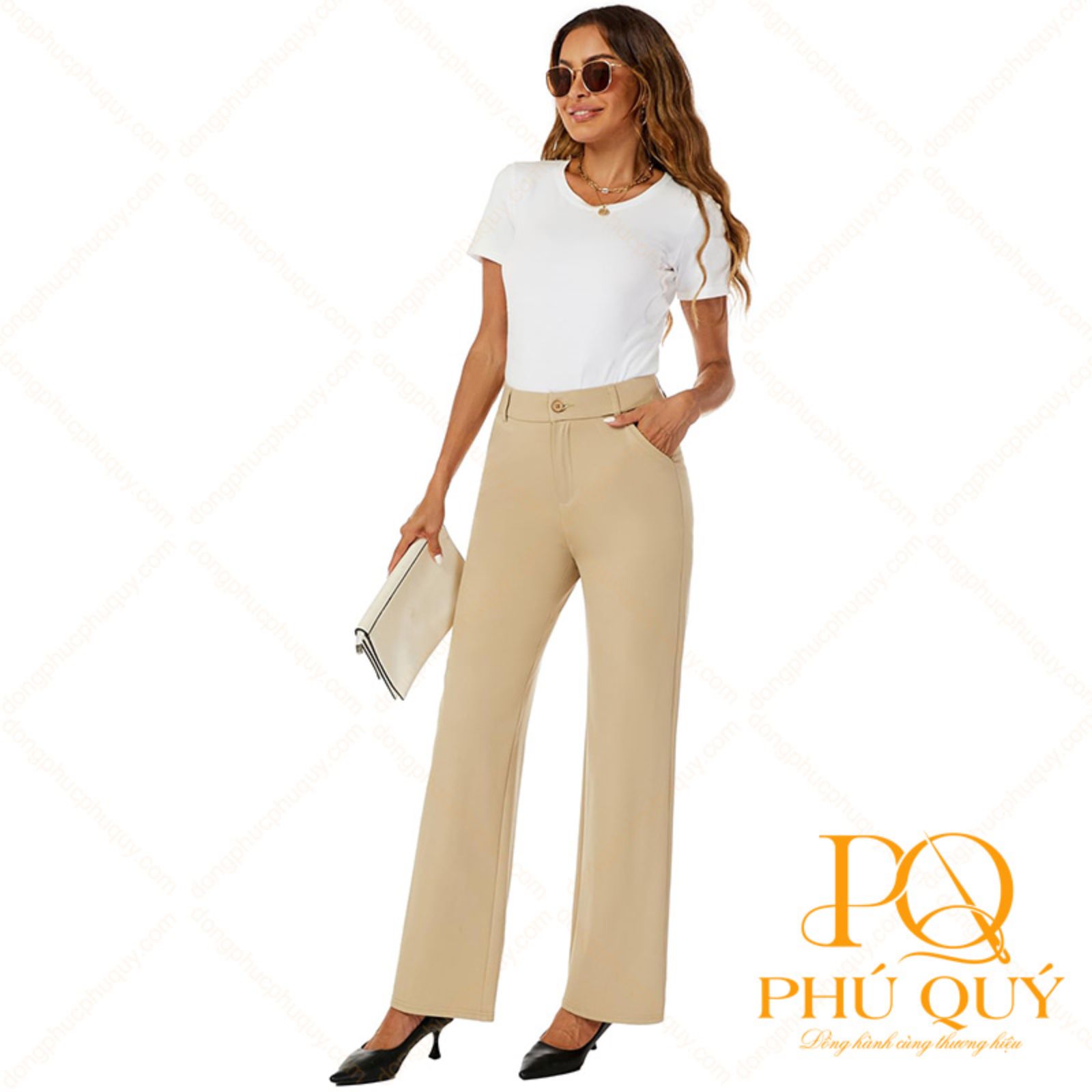 Quần tây nữ ống suông