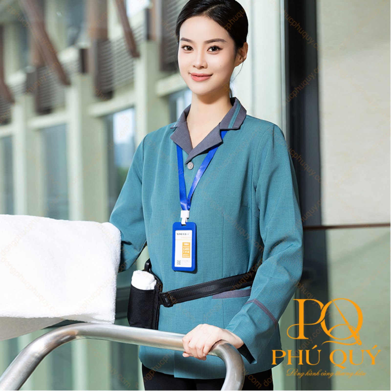 Áo cổ sơ mi tạp vụ đồng phục công ty
