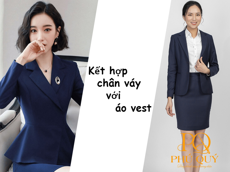 Kết hợp chân váy với áo vest