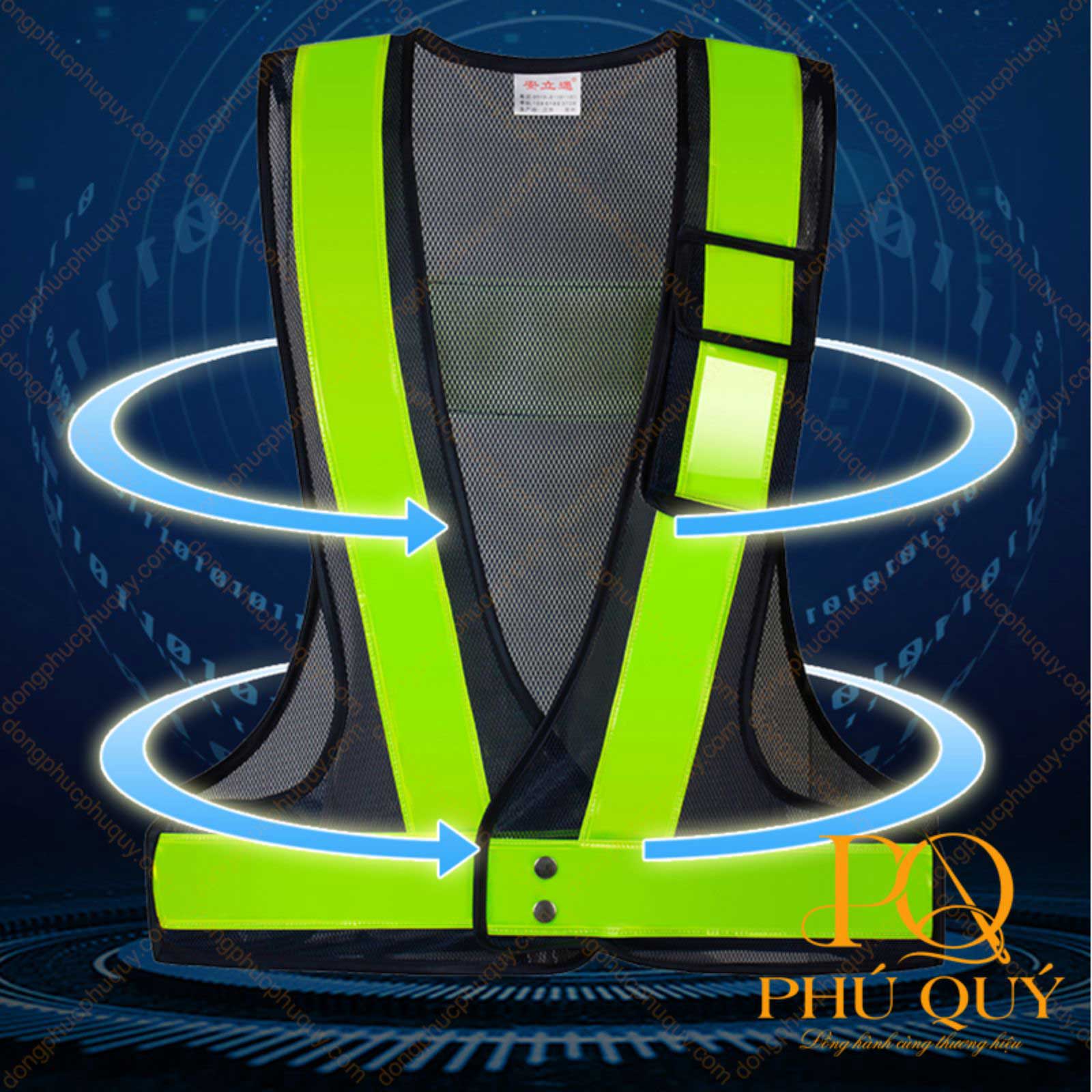 Mẫu áo phản quang bảo hộ lưới dây bản lớn, gọn nhẹ thoáng mát
