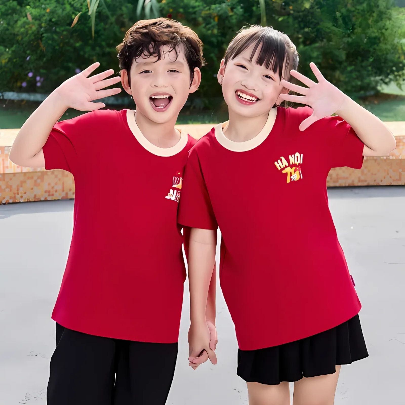 Mẫu áo đồng phục thể dục mầm non nổi bật với màu sắc rực rỡ, thu hút ánh nhìn