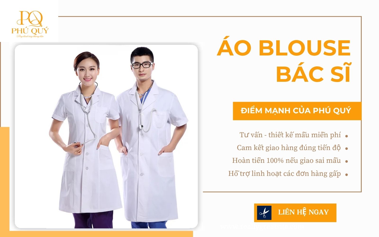 May đồng phục bác sĩ nam, nữ tại Đồng phục Phú Quý 