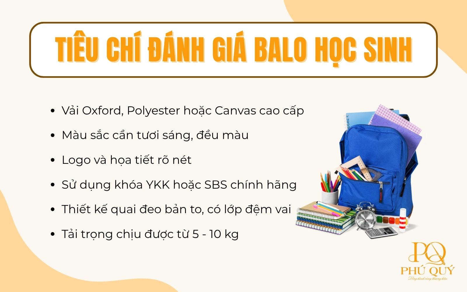 các tiêu chí may balo các tiêu chí may balo