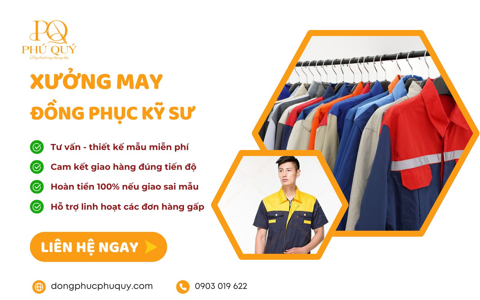 Đặt may quần áo kỹ sư cao cấp tại Đồng phục Phú Quý