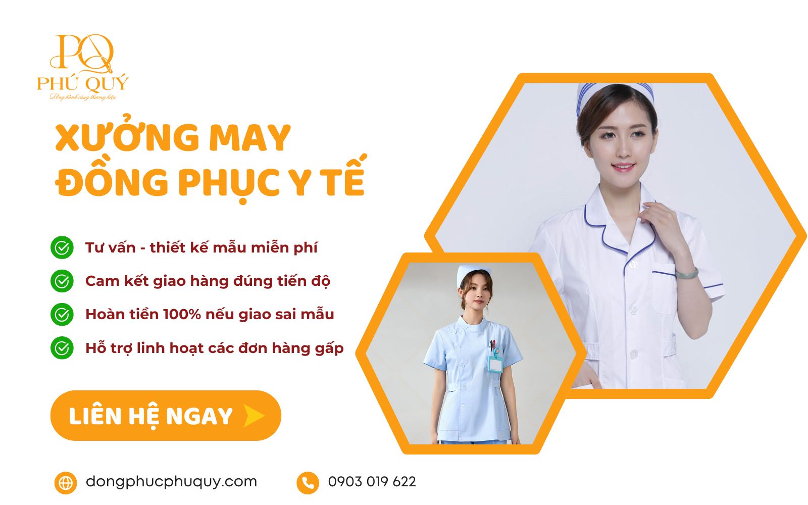 May đồng phục y tế đẹp, giá rẻ tại đồng phục Phú Quý