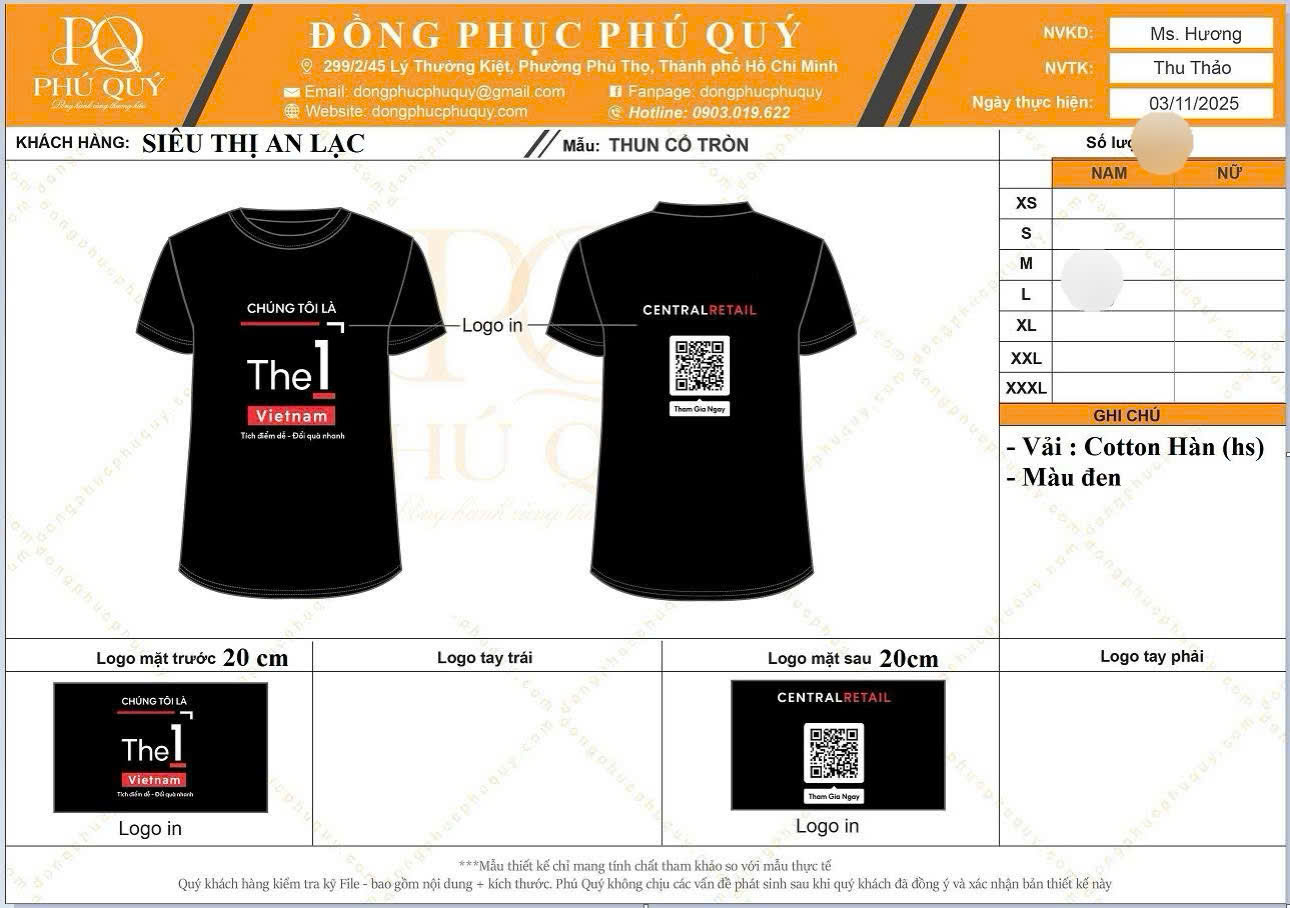 Thiết kế áo thun siêu thị An Lạc