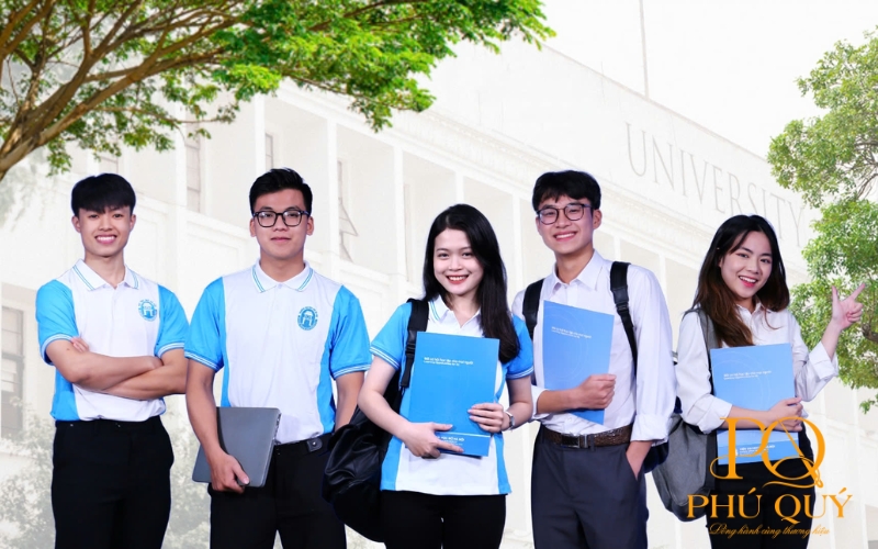 Mẫu áo polo đồng phục xanh trắng Đại học Mở Hà Nội