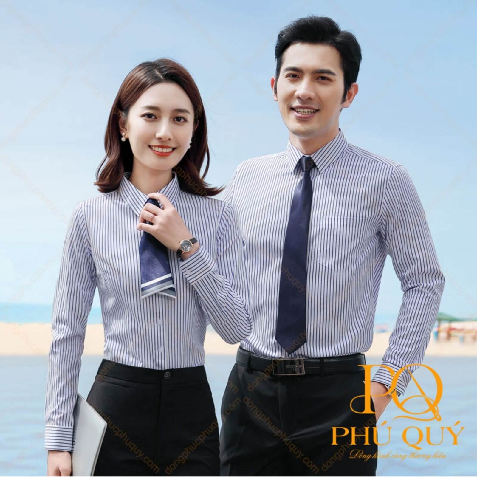 áo sơ mi đồng phục công ty form slim fit