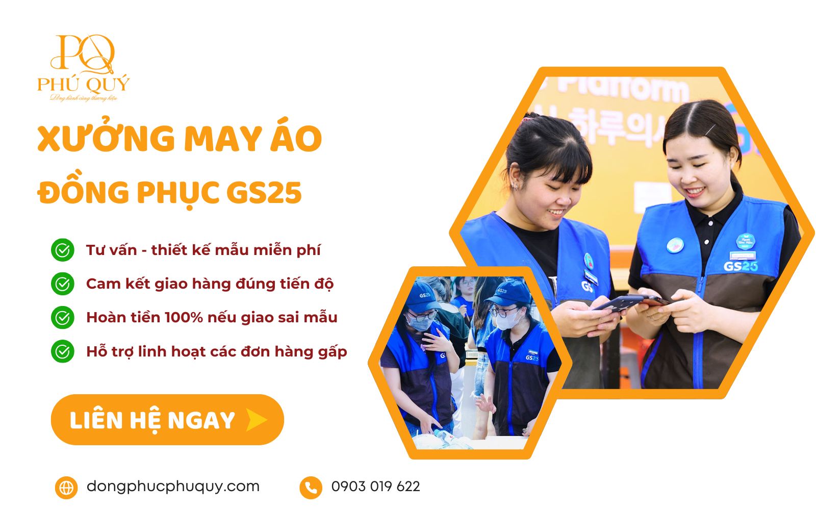 Đồng Phục Phú Quý nhận may áo đồng phục như chuỗi cửa hàng GS25