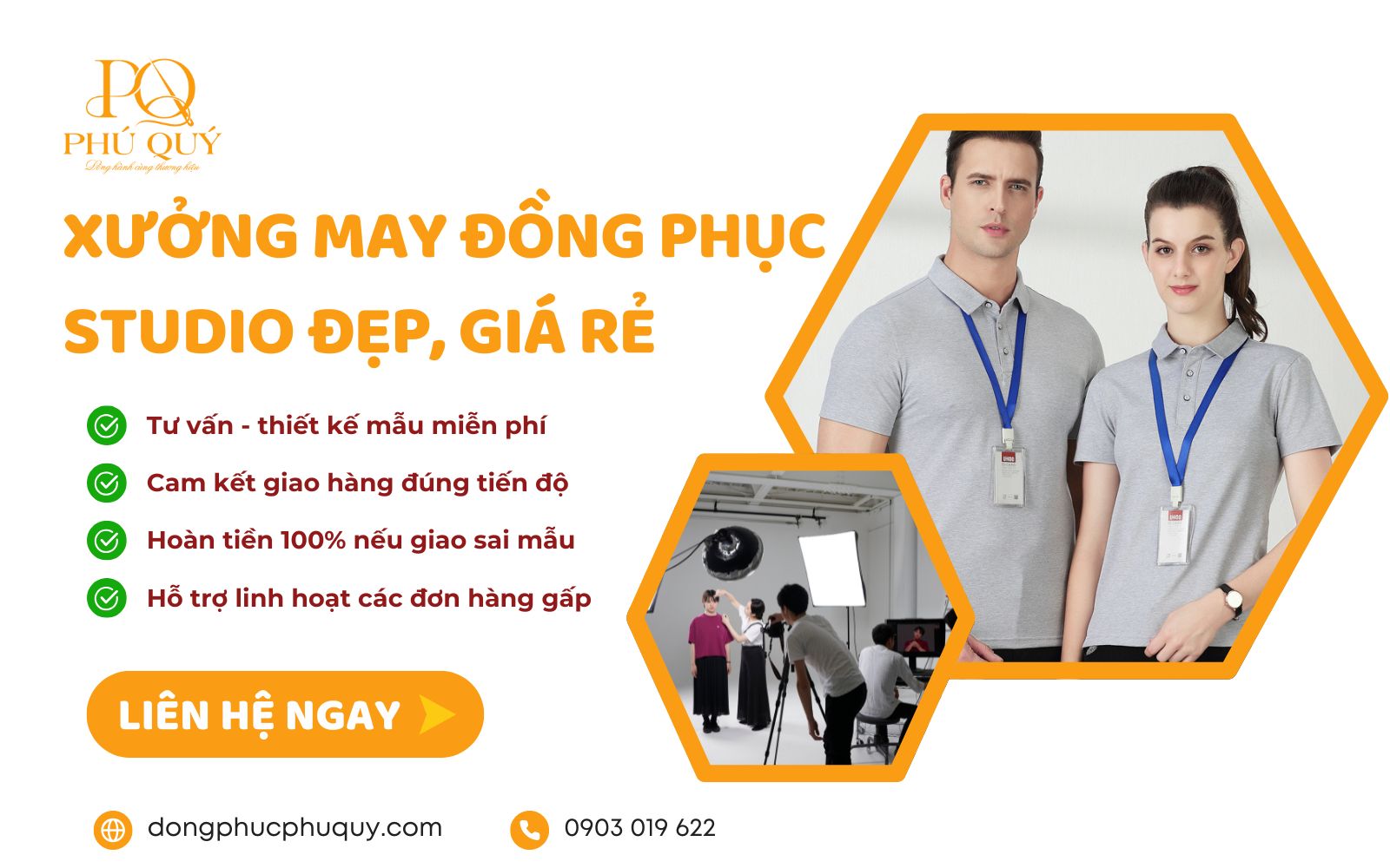 Xưởng Phú Quý cung cấp dịch vụ may đồng phục studio trọn gói, giá rẻ