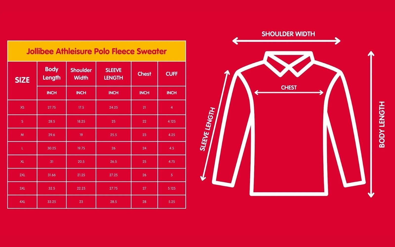 bảng số đo áo sơ chuẩn