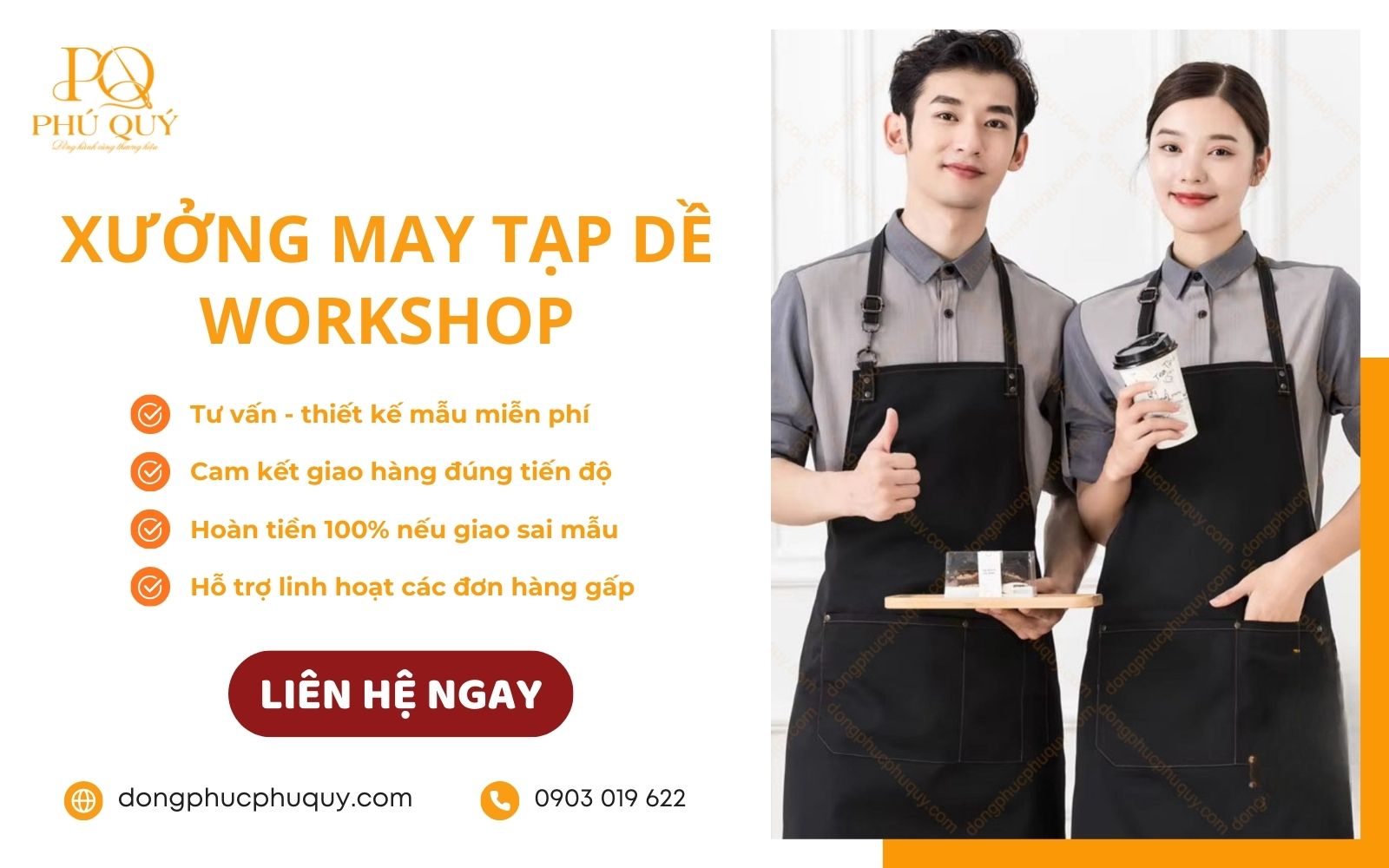 Xưởng may đồng phục tạp dề Phú Quý
