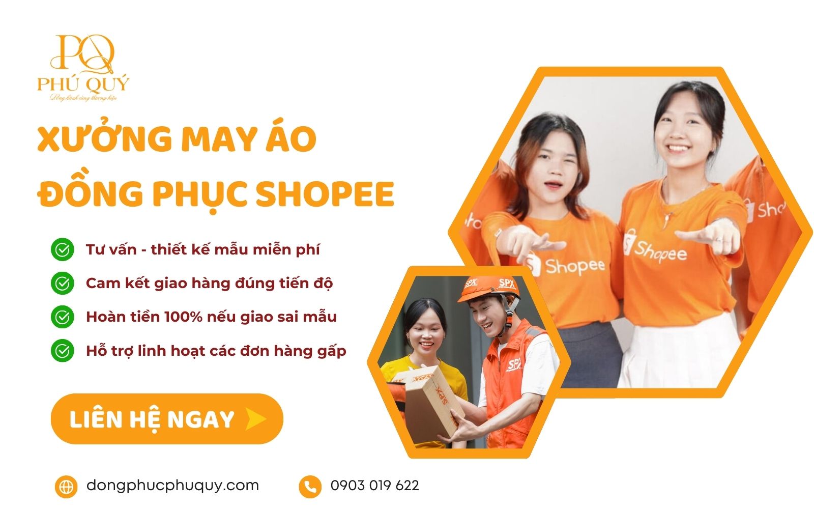 Xưởng may đồng phục Shopee Phú Quý