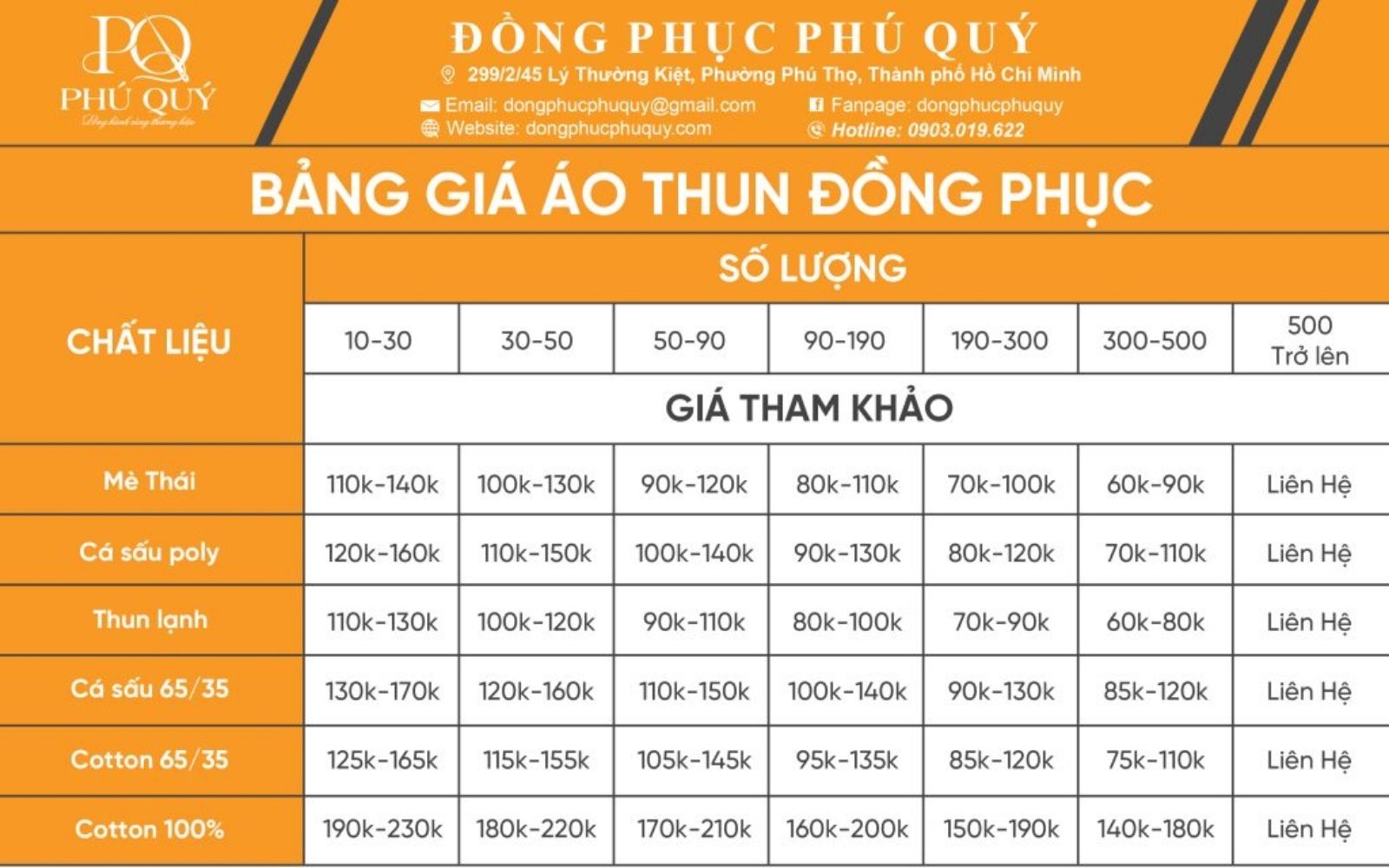 Bảng giá may áo thun polo cao cấp Bảng giá may áo thun polo cao cấp