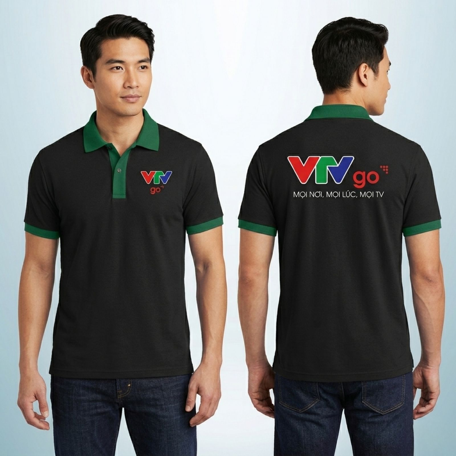 Thiết kế áo đồng phục nhân viên màu đen