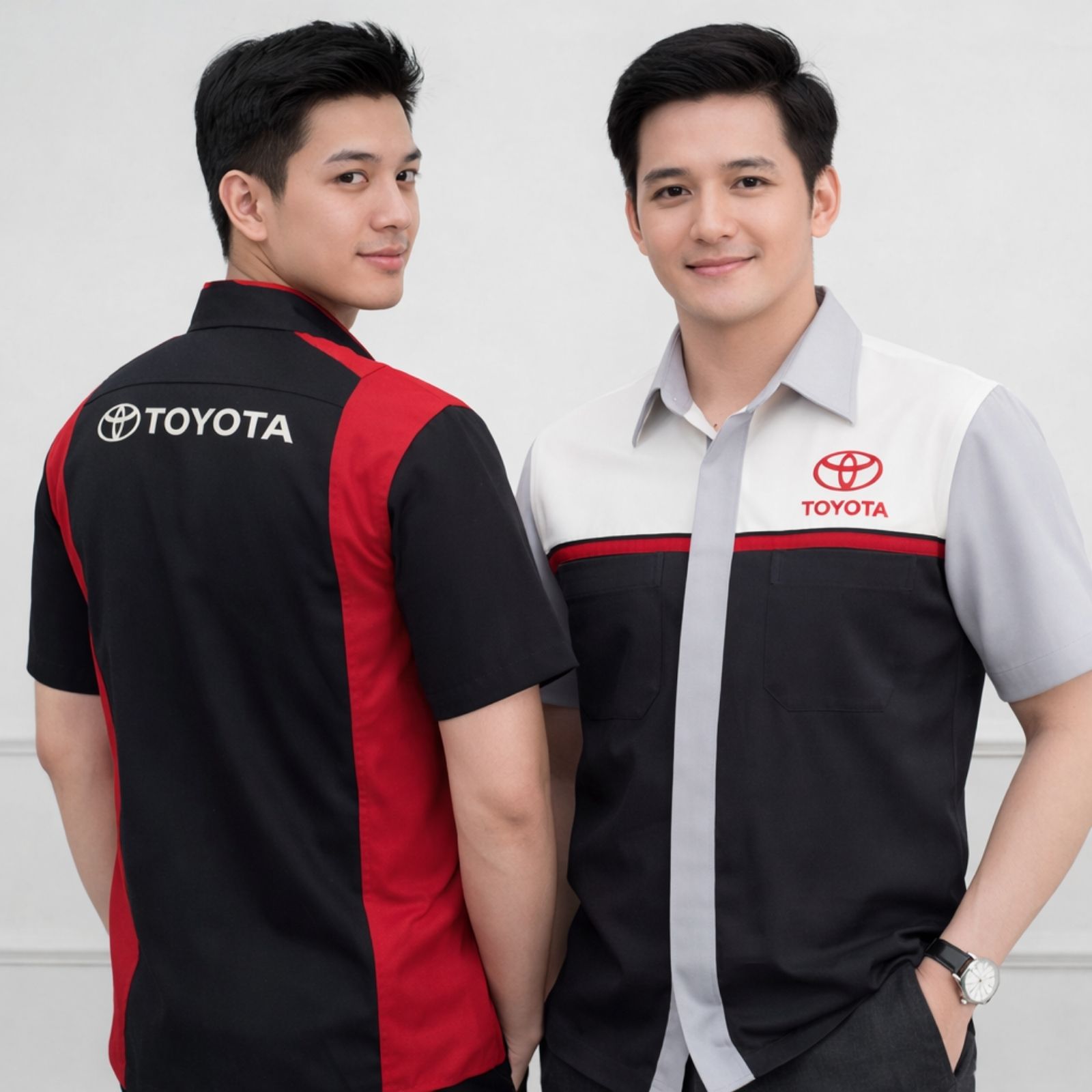 Đồng phục Toyota phối màu đen đỏ