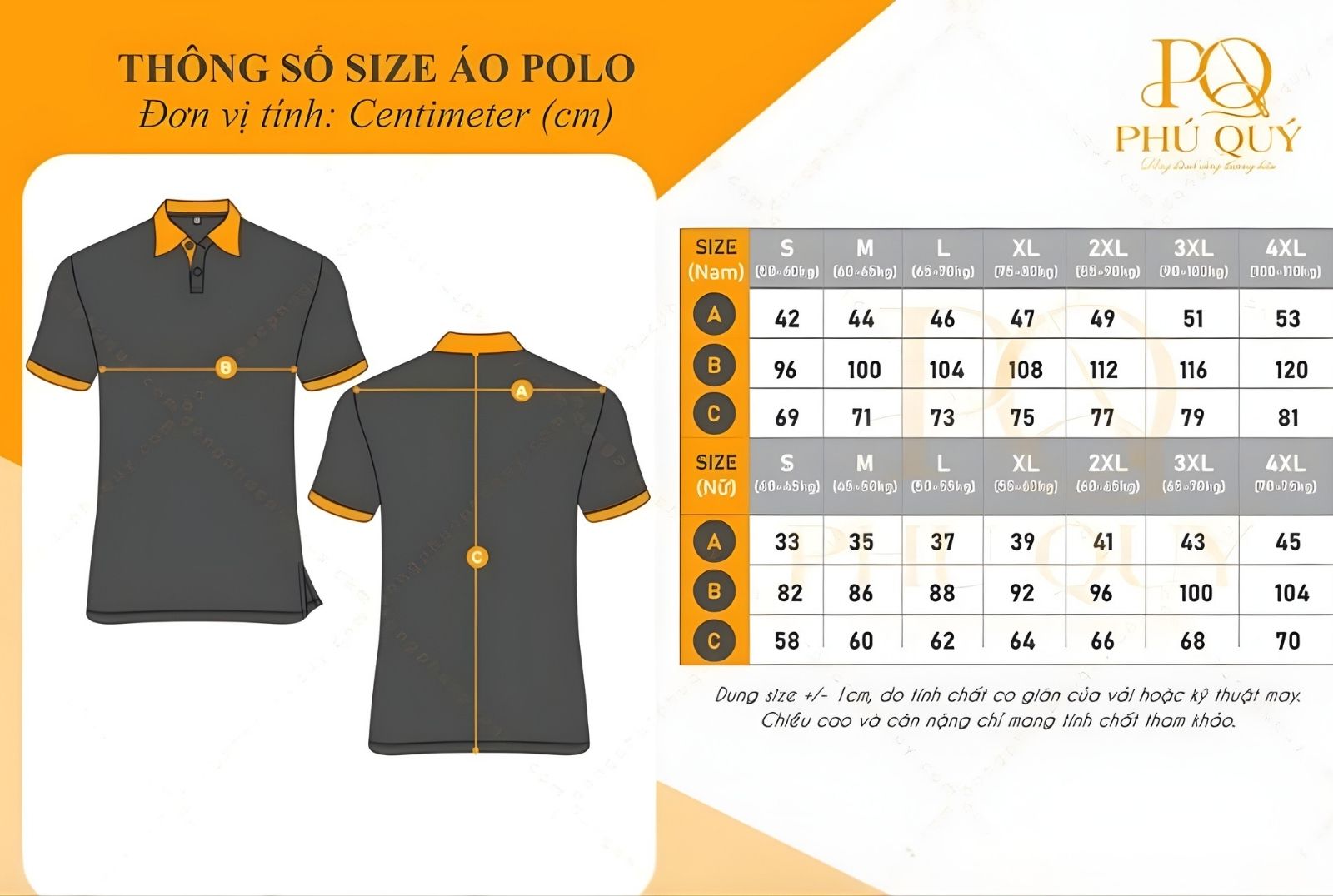 Bảng size đồng phục SHB Finance polo
