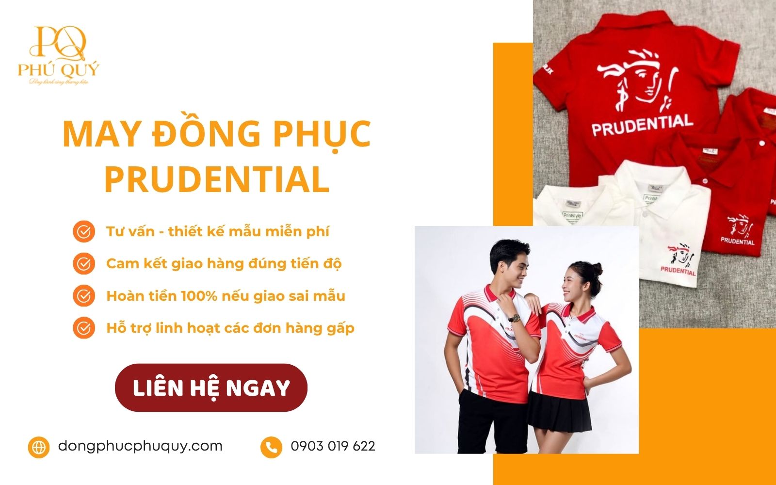 May đồng phục Prudential Phú Quý