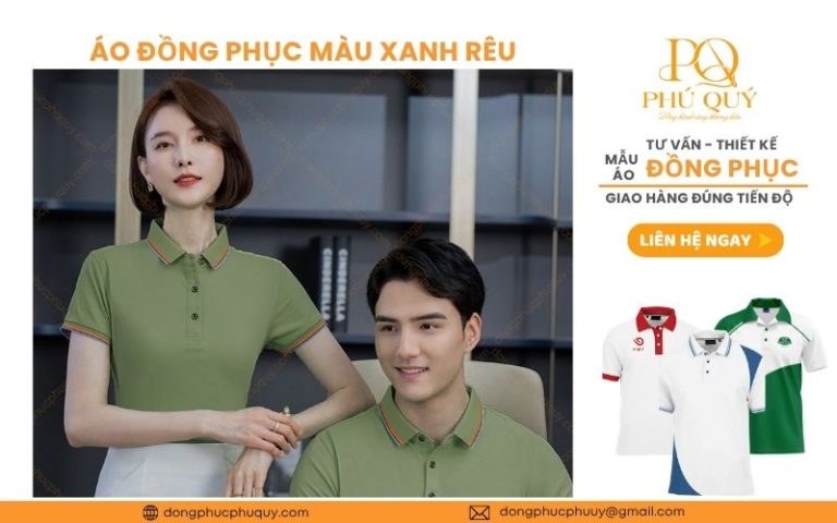 Các kiểu áo đồng phục màu xanh rêu đơn giản, hot trend hiện nay