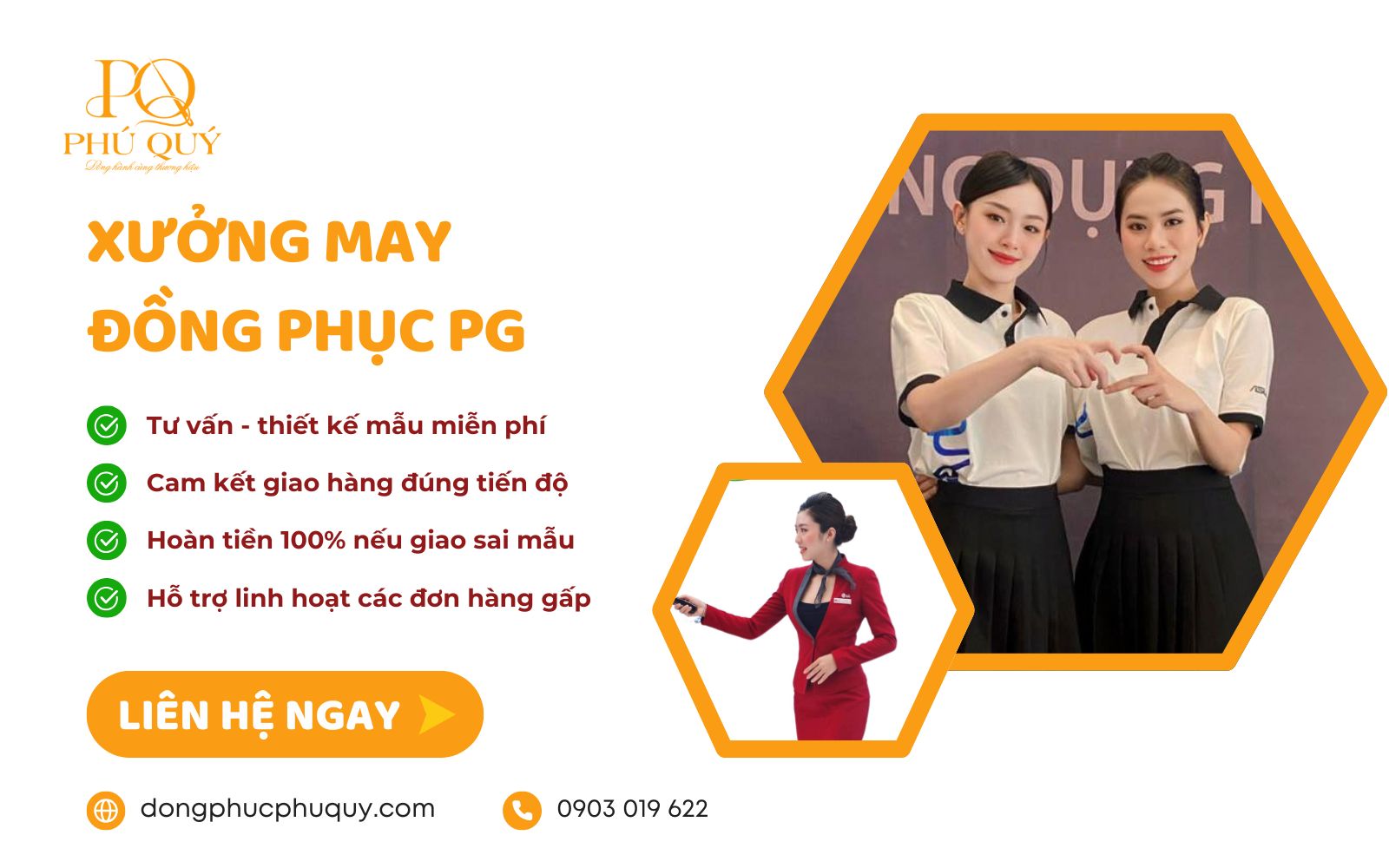 May đồng phục nhân viên PG tại Phú Quý