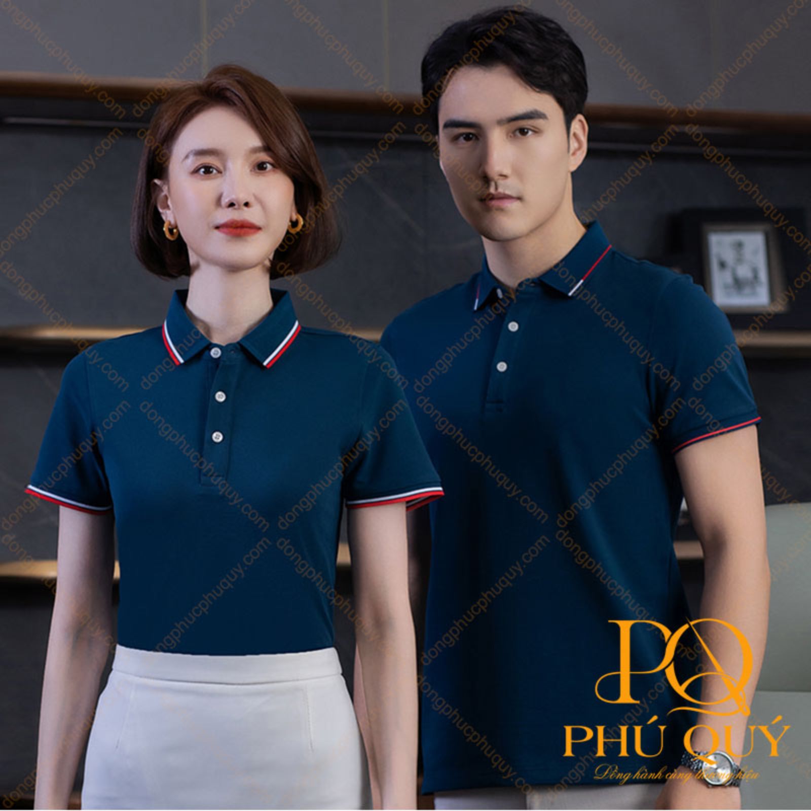 Mẫu áo thun cá sấu đồng phục kiểu có cổ