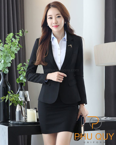Chân váy đồng phục công sở nữ phối áo sơ mi của Đồng Phục Phú Quý