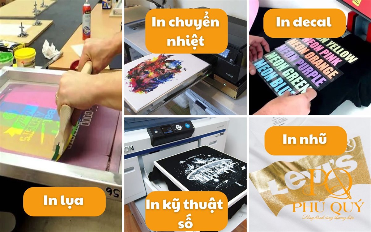Các công nghệ in logo đồng phục: in lụa, chuyển nhiệt, decal